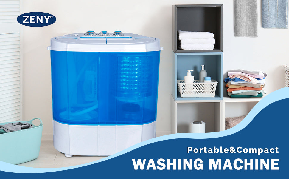 ZENY™ Portable Washer 9.9lb Mini Compact Twin Tub Washing Top Load Spinning  and Washing Combo